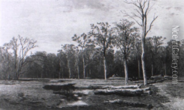 Der Wald Von Fontainebleau Oil Painting - Eugene Deshayes