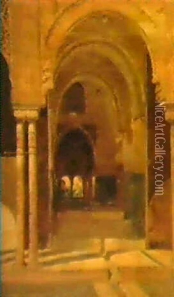 Interieur Alhambra Oil Painting - Theo van Rysselberghe