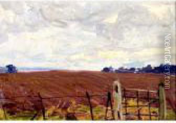 A Ploughed Field, Belvoir Park Oil Painting - Hans, Jean Iten
