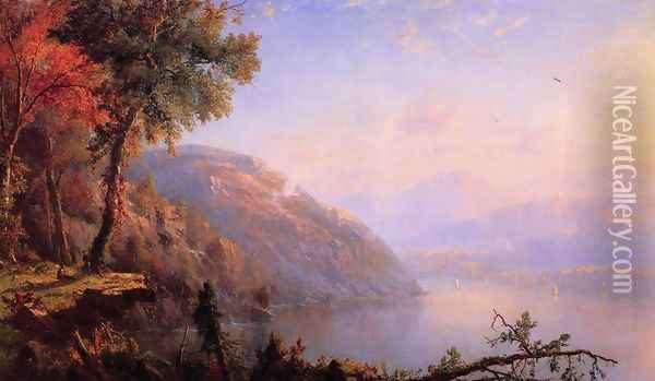 On the Upper Hudson Oil Painting - Marie-Regis-Francois Gignoux