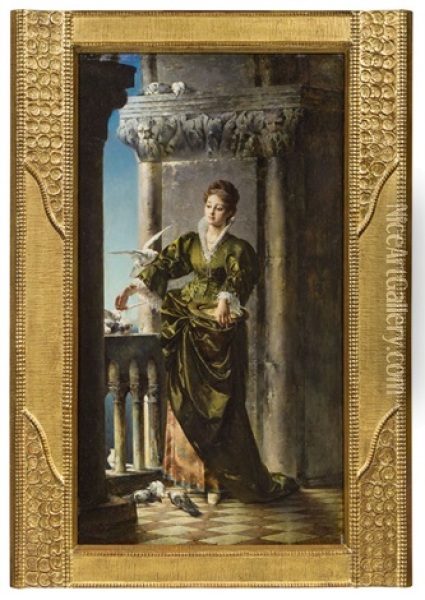 Venezianische Dame Oil Painting - Carl Probst