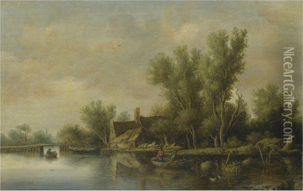 A River Estuary Oil Painting - Pieter de Neyn