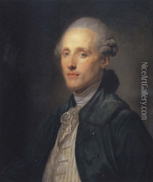 Portrait Of Jean Antoine Hubert Vassal De Saint-hubert Oil Painting - Jean Baptiste Greuze