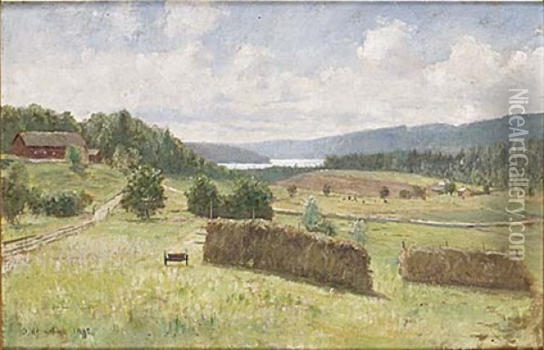 Vy I Narheten Av Boras Oil Painting - Olof Hermelin