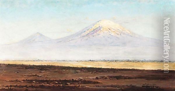 Mount Ararat From The Plain Oil Painting - Richard Karlovich Zommer