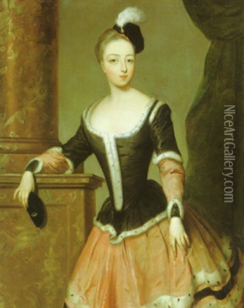 Portrait Of A Lady (elizabeth Hamilton, Later Countess Of Warwick?) Oil Painting - Philip Mercier