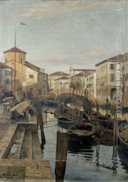 Vue De Venise Oil Painting - Remy Cogghe