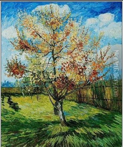 Pink Peach Tree In Blossom Oil Painting - Vincent Van Gogh