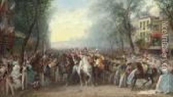 The Arrival Of The Infantry Oil Painting - Joseph Navlet