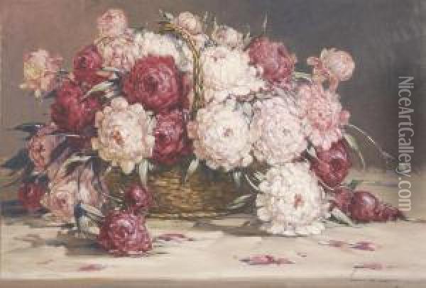 Still Life Withroses Oil Painting - Frederick Mortimer Lamb