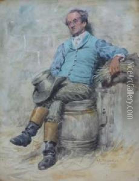Seated Figure Oil Painting - Henry Edward Tidmarsh