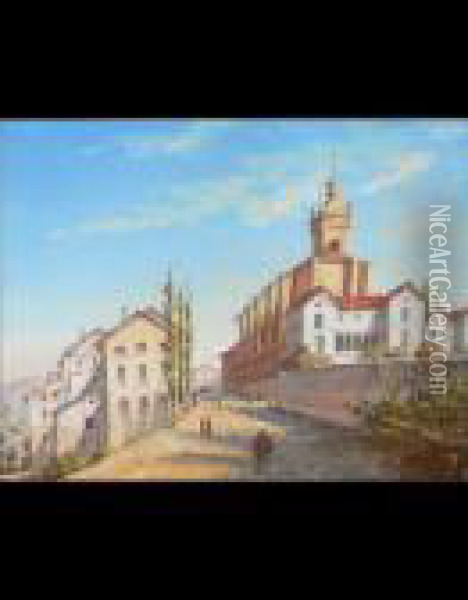 Paesaggio Con Chiesa Oil Painting - Gabriele Carelli