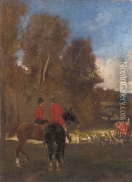 The Hunt Oil Painting - Auguste Vimar