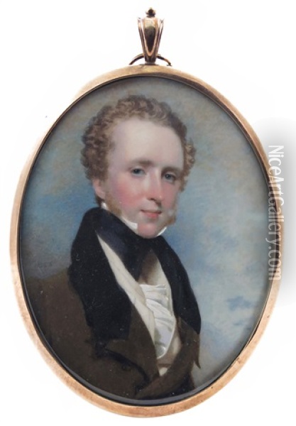 Portrait Miniature Of A Gentleman Oil Painting - Andrew Robertson