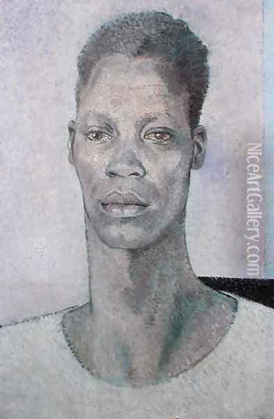 Head of a Negro, Heroic Scale, 1937 Oil Painting - Glyn Warren Philpot