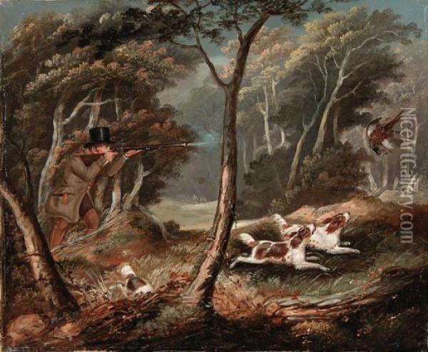 Pheasant Shooting; And Woodcock Shooting Oil Painting - William Jones