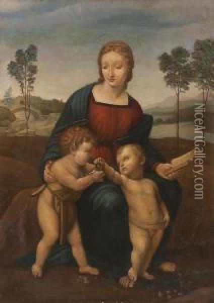 Madonna Mit Dem Stieglitz Oil Painting - Santi Raffaelo