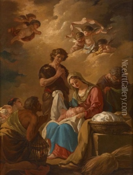 L'adoration Des Bergers Oil Painting - Etienne de Lavallee-Poussin
