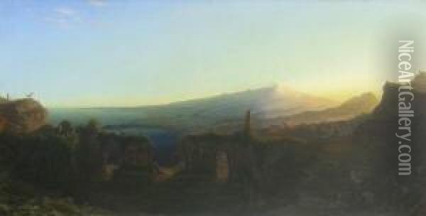 Taormina. Oil Painting - August Kopisch