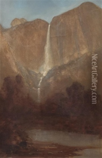 Autumn Waterfall Oil Painting - Edward Rufus Hill