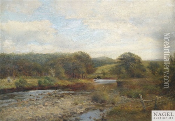 Sommerliche Flusslandschaften (pair) Oil Painting - Alexander Harrison