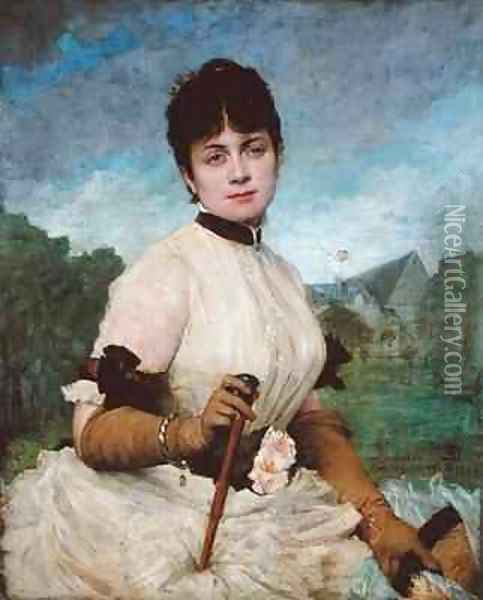 Madame Marie Toulmouche Oil Painting - Jules-Elie Delaunay