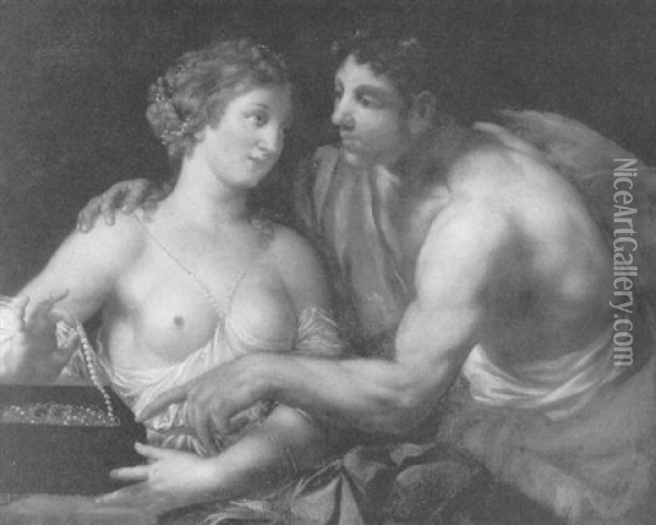 Venus And Adonis Oil Painting - Johann Carl Loth