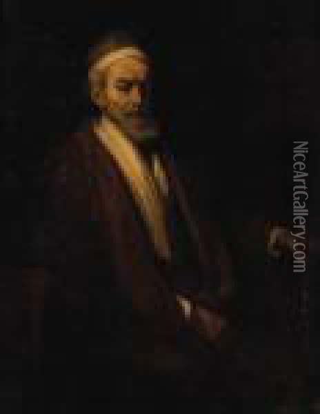 Portrait Of Jacob Trip, Seated Half-length, Holding A Staff Oil Painting - Rembrandt Van Rijn
