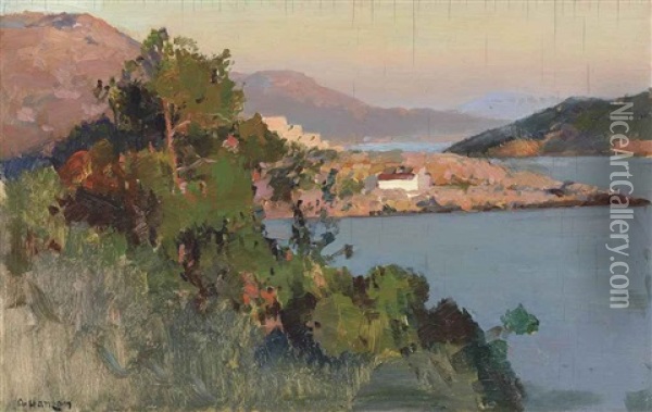 View Of The Dalmatian Coast Oil Painting - Alexei Vasilievitch Hanzen