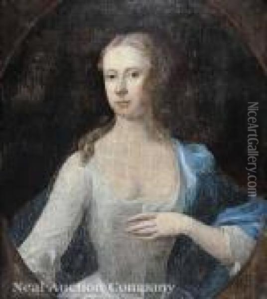 Portraitof A Lady, Possibly A Member Of The Digby Family Oil Painting - Charles Jervas