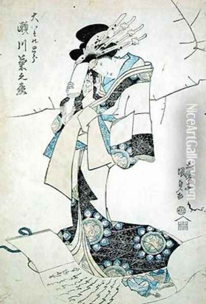 Portrait of a Lady Oil Painting - Utagawa Kunisada
