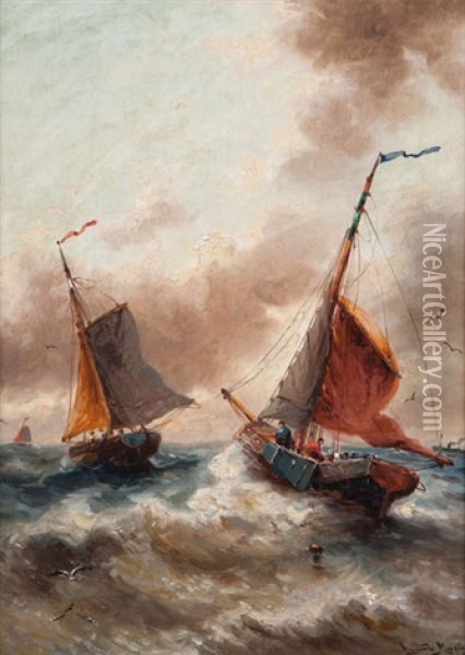 Mer Du Nord Oil Painting - Auguste Henri Musin