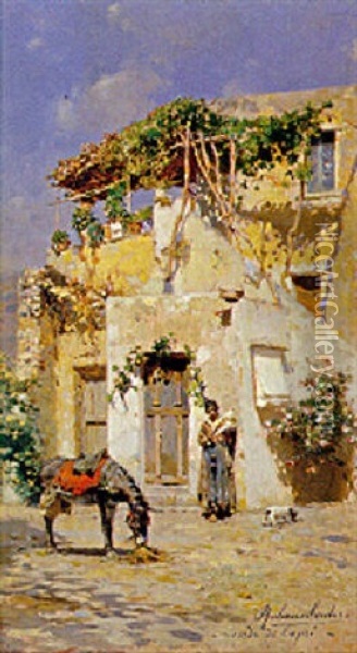 Ricordo Di Capri Oil Painting - Rubens Santoro