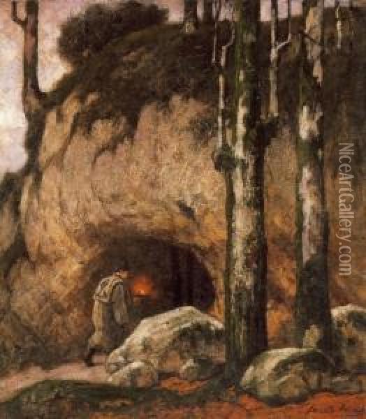 Cave Of Raskallies Oil Painting - Arpad Feszty