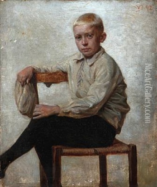 En Dreng Oil Painting - Valdemar Henrik Nicolaj Irminger