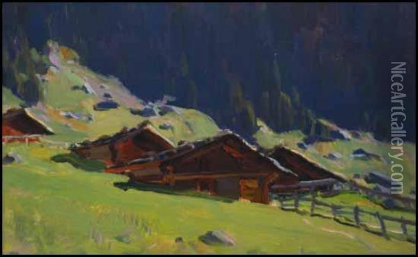 Dans Les Alpes Oil Painting - Clarence Alphonse Gagnon