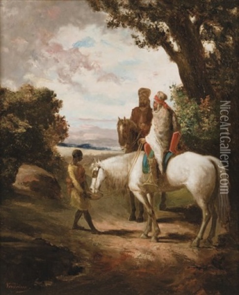 La Halte Des Cavaliers Oil Painting - Michel Vermeiren