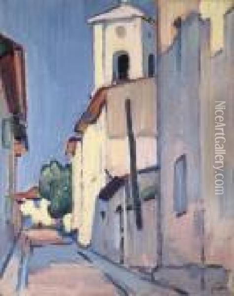 A Street In Cassis Oil Painting - Samuel John Peploe