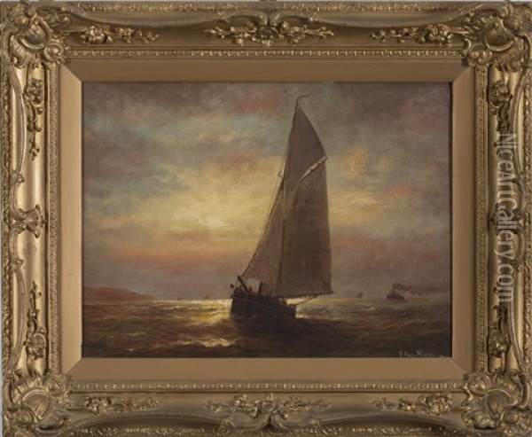 Sailing At Sunset Oil Painting - Edward Moran