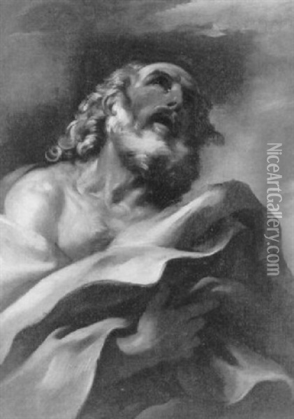 Saint Pierre Oil Painting - Giovanni Lanfranco
