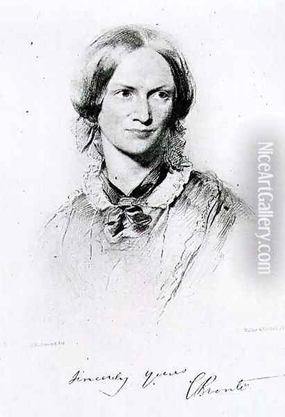 Portrait of Charlotte Bronte 1816-55 engraved by Walker and Boutall Oil Painting - George Richmond