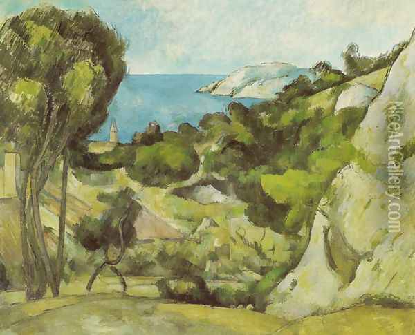 L'Estaque Oil Painting - Paul Cezanne