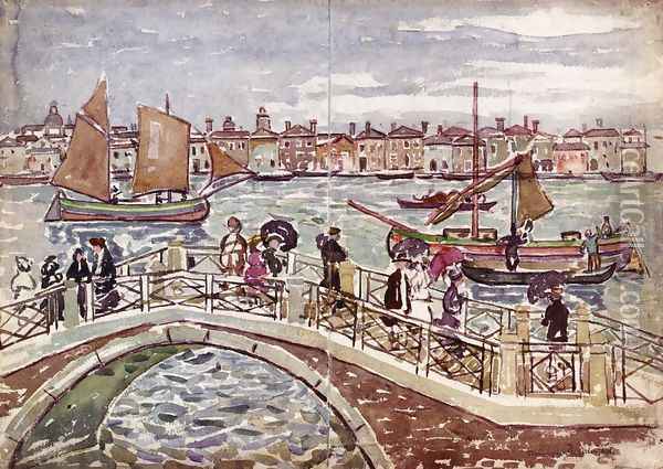 View Of Venice Aka Giudecca From The Zattere Oil Painting - Maurice Brazil Prendergast