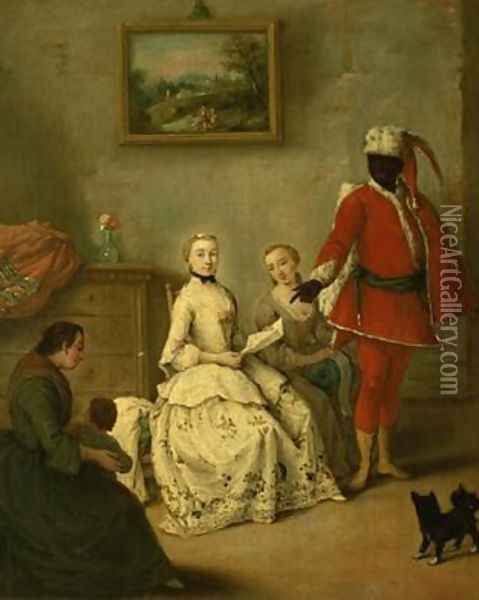 The Moors Letter 1750 Oil Painting - Pietro Longhi