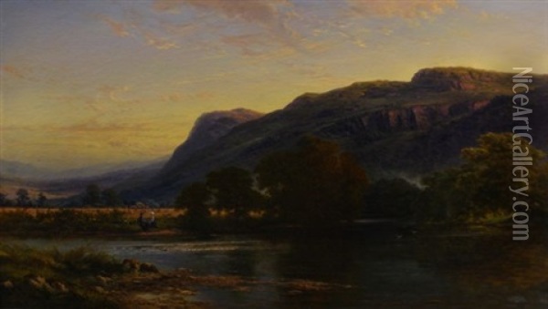 Victorian Landscape Oil Painting - Charles Rolando