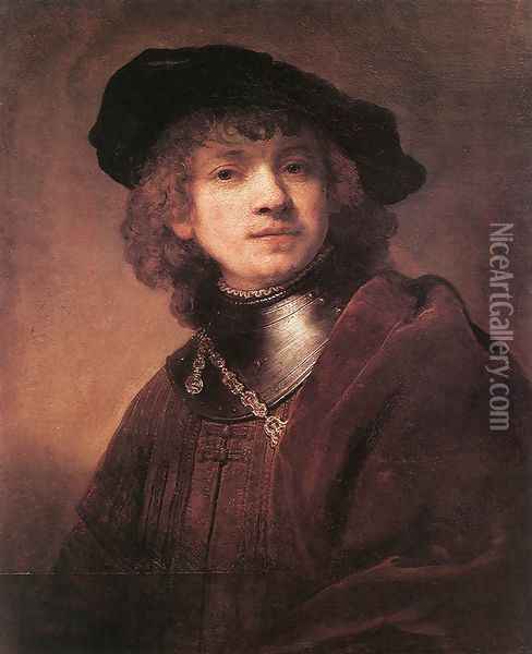 Self Portrait as a Young Man 1634 Oil Painting - Rembrandt Van Rijn