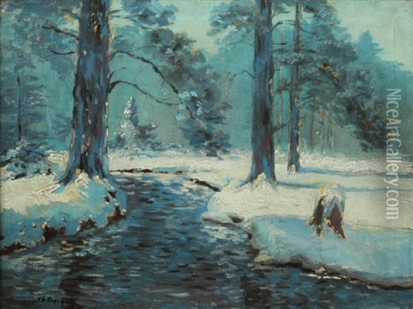 Paysage D'hiver Oil Painting - Charles Frechon