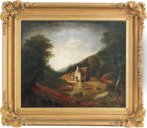 Landscape With Mill Oil Painting - Edward A. Howell