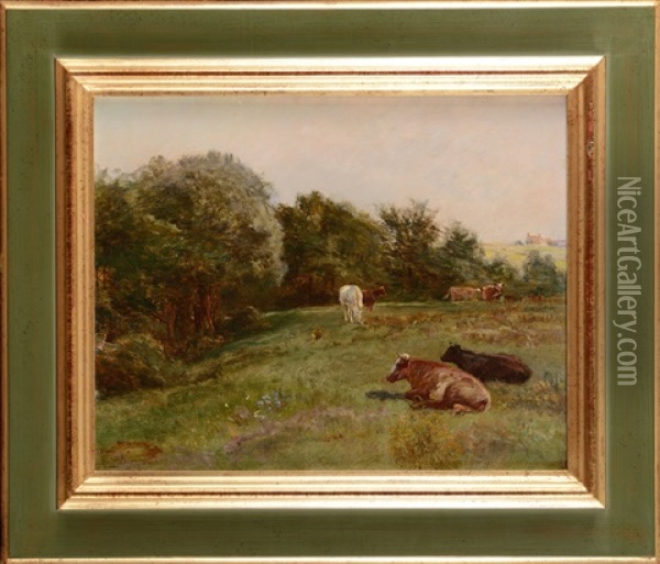 Paturages Oil Painting - Henri Arthur Bonnefoy