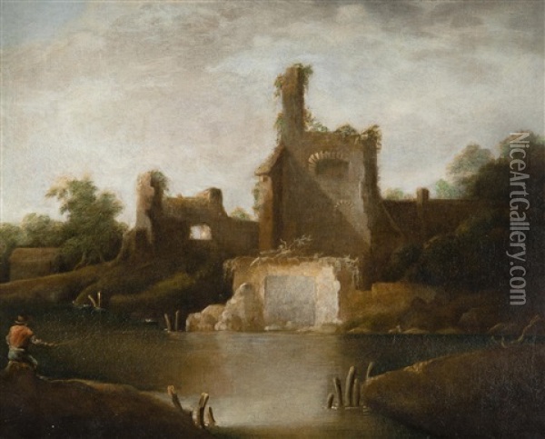Landscape With Ruin Oil Painting - Jan van Kessel
